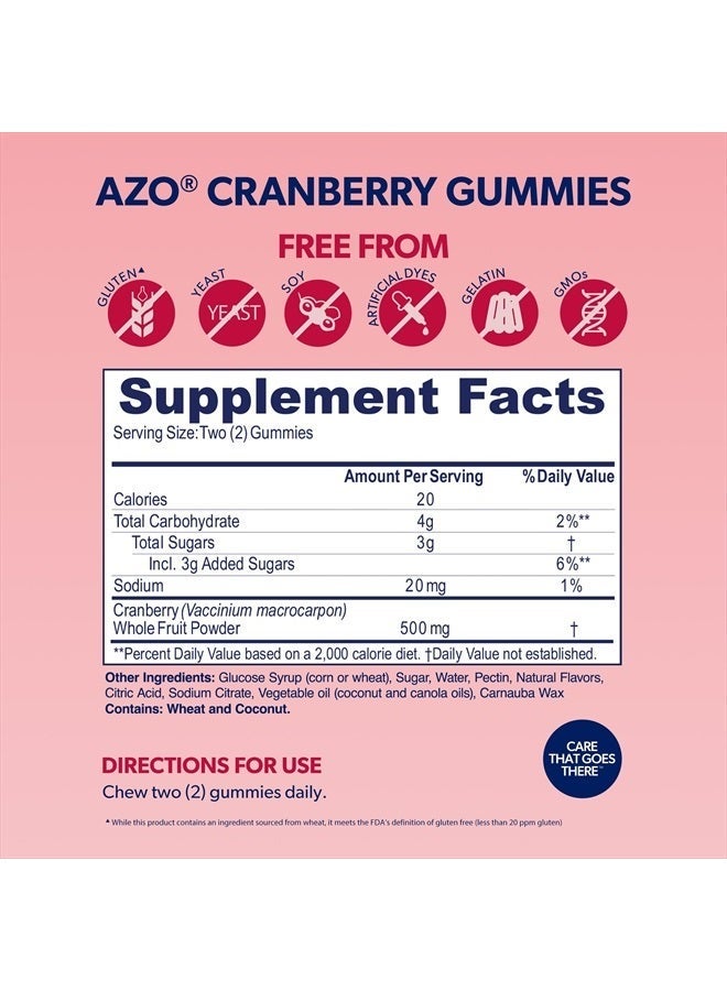 gya labs AZO Cranberry Urinary Tract Health Berrylicious Flavor 40 Gummies - Image 4